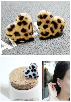 アズナヴール(aznavour)アニマル柄 豹柄 ハートピアス レディースアクセサリー