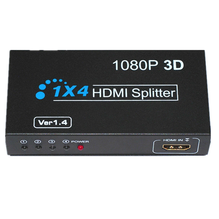 1入力4出力HDMI分配器 1×4 スプリッター HDMI 4-Port Splitter フルHD HDMI 4分配器 1X4 HDMI Splitter 3D 1080P対応
