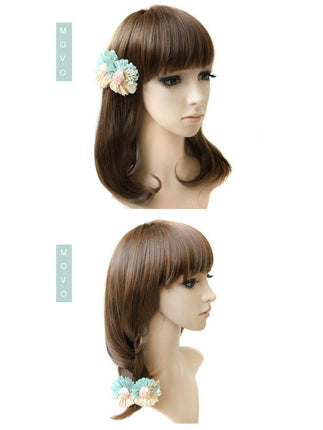 movo ふんわり フラワー バレッタ/ヘアアクセサリー ヘアピン/オシャレ/上品/結婚式/パーティー