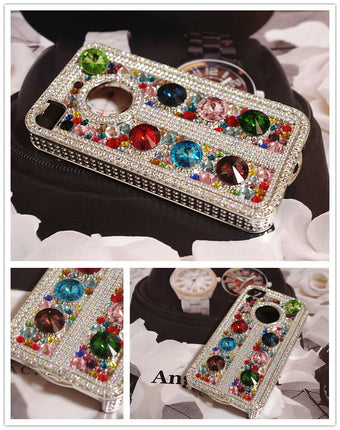 iphone4siphone4 デコケース キラキラ スワロフスキーラインストーン アルミ ハードケース アイフォンカバー