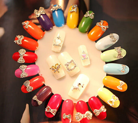 ネイル用パーツ メタルパーツ ネイルアート ギフトリボン 王冠 ハート フラワー デコパーツ カメリアパーツ 2個入