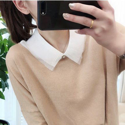 新作★付け襟 シフォン 高品質シャツ襟 白/黒 重ね着シャツ ホワイト/ブラックレディース パーティー/二次会/オフィス