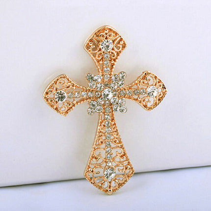 クロス・ハンドメイドパーツ・アクセサリー・デコパーツ デコ電パーツ スワロフスキー・ゴールド金属カメリアパーツ・1個