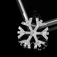 雪の花・フラワ・ハンドメイドパーツ・アクセサリー・デコパーツ・スワロフスキー シルバー金属カメリアパーツ・1個