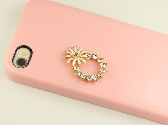 クリスタル フラワー リング ハンドメイドパーツ アクセサリー デコパーツ 花 1個 ゴールド金属カメリアパーツ