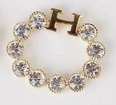 最高級クリスタル アルファベット H リング ハンドメイドパーツ アクセサリー デコパーツ 1個 ゴールド金属カメリアパーツ