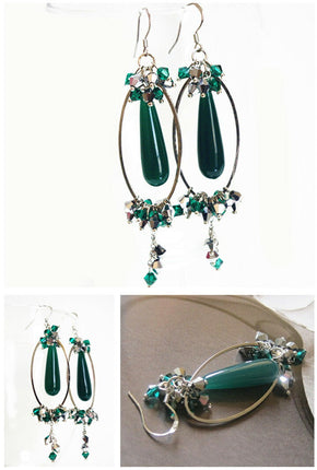 天然石 水晶 シルバー925 ピアス 人気揺れるロングイヤリング レディースアクセサリー