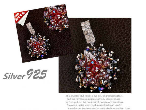 天然水晶 キラキラストーン シルバー925 ピアス 人気 揺れるピアス イヤリング レディースアクセサリー