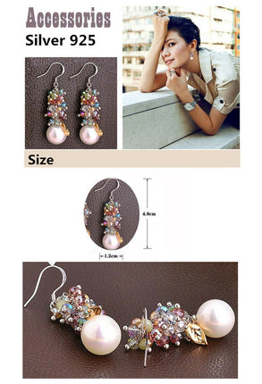 天然水晶 パール 真珠 シルバー925 ピアス 人気 揺れるピアス イヤリング レディースアクセサリー