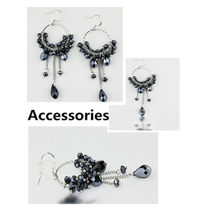 天然水晶 ビ-ズ シルバー925 ピアス 人気 揺れるピアス イヤリング レディースアクセサリー