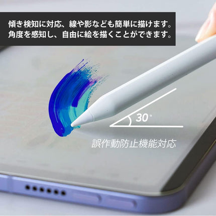 Novaplus アップル ペンシール タッチペン iPadペンシル ワイヤレス充電 高感度 傾き感知 磁気吸着機能 高耐摩耗性 1.4mmチップ アップルペンシル 互換性 バッテリー残量指示 文字入力 イラスト制作に最適