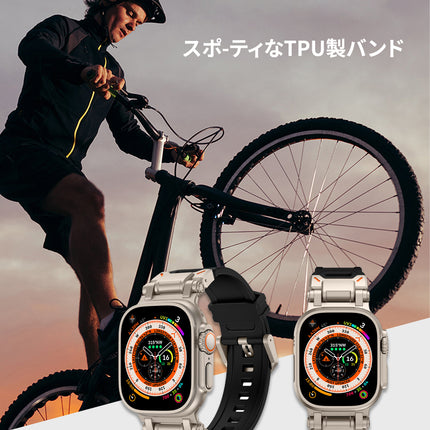 アップルウオッチ Ultra2 バンド 49mm 45mm 44mm 42mm 交換用 TPU スポーツ ベルト Apple Watch ウルトラ バンド 耐衝撃 丈夫 防水 アウトドア バンド 調節可能 防汗 メンズ Apple Watch Ultra2/Ultra Series 9 8 SE2 7 6 に対応 おしゃれ