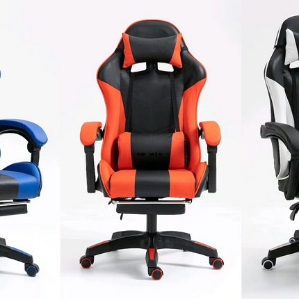 全米が愛した ゲーミングチェア リクライニングチェア 無段階フルフラット チェアー おしゃれ パソコンチェア オフィスチェア 高機能 ハイバック フルフラットバケットレーシングチェアー デスクチェアー オットマン クッション付 PUキャスタ 椅子　お勧め