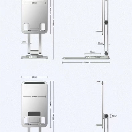 858shop アルミニウム合金 360°回転 折り畳み式 スマホスタンド 高さ調整 卓上スタンド スマートフォン タブレットスタンド スマホスタンド 折りたたみスマホスタンド　縦 横 滑り止め コンパクト