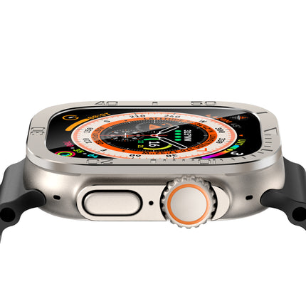 apple watch ultra カバー アップルウォッチ ウルトラ カバーapple watch ultra ガラスフィルム 49 mmアルミ枠 保護カバー 強化ガラス スムーズ 耐指紋 高透過率 貼り付けやすい 気泡防ぐ 液晶全面保護