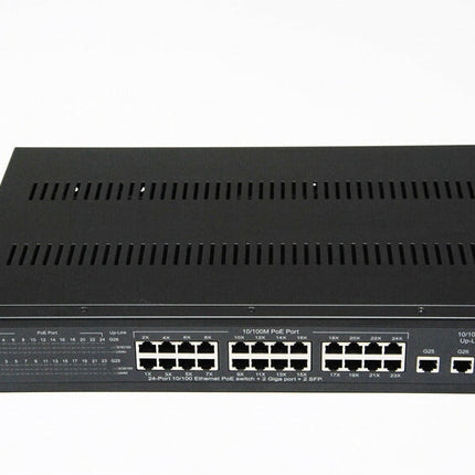 24ポートPoE給電スイッチ 2ポートCopper Gigabit 2ポート ギガビット SFP UL規格認定品AF Version 350W【取り寄せ】