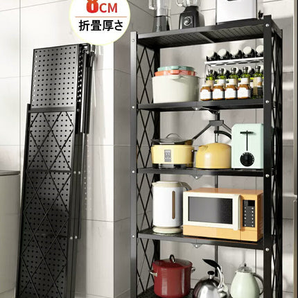 スチールラック 5段 0.3mm厚 鉄製 スチール製 メタルラック シェルフ 棚 折りたたみ式 折り畳み式 オープンラック キャスター付き 植物棚 フラワースタンド 園芸ラック ガーデンラック 組立簡単 キッチンラック ランドリー ベランダラック 収納 可愛い インテリア おしゃれ