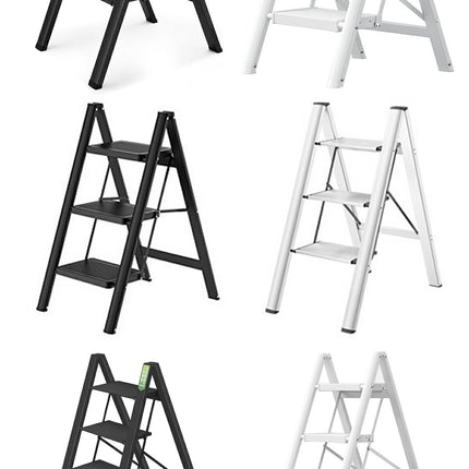 U型  踏み台 2段 3段 4段 脚立  ハンドルなし おしゃれ 洗車台 折りたたみ 大掃除 折りたたみステップ ステップスツール 軽い 梯子 収納 ステップ台 はしご 高所 作業 滑り止め付き 軽量 脚立 コンパクト ブラック ホワイト 黒 白 ディスプレイラック