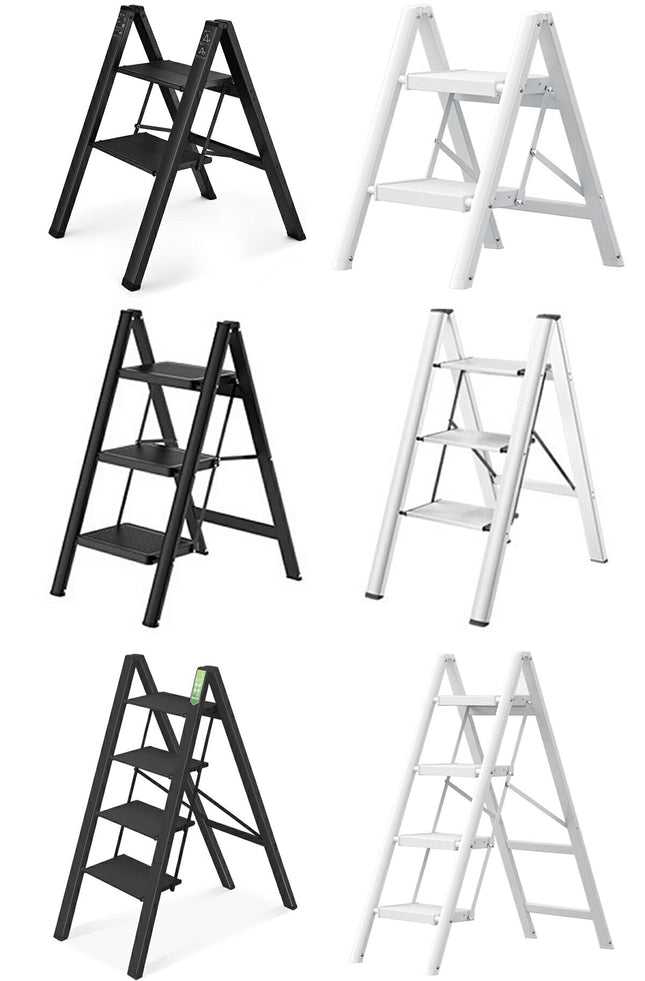 U型  踏み台 2段 3段 4段 脚立  ハンドルなし おしゃれ 洗車台 折りたたみ 大掃除 折りたたみステップ ステップスツール 軽い 梯子 収納 ステップ台 はしご 高所 作業 滑り止め付き 軽量 脚立 コンパクト ブラック ホワイト 黒 白 ディスプレイラック