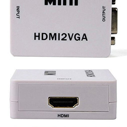 即日発送可★HDMI to VGA 変換器 コンバーター ホワイト HDMI信号をVGA出力信号に変換 アダプター(オーディオ出力あり) HDMI2VGA