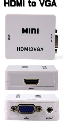 即日発送可★HDMI to VGA 変換器 コンバーター ホワイト HDMI信号をVGA出力信号に変換 アダプター(オーディオ出力あり) HDMI2VGA