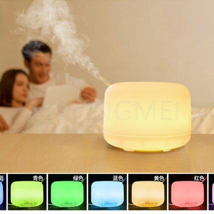 ★アロマ加湿器 500ml 超音波 うるおいアロマディフューザー 7色変換LED付き アロマ オイル アロマポット アロマランプ ガラス アロマディフューザー　アロマオイル アロマ加湿器 加湿器 アロマ 静音 空焚き防止 自動停止機能 暖色LED