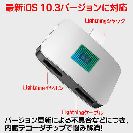2ポート付きiPhoneイヤホン変換アダプタ イヤホンジャック オーディオ ヘッドホン インタフェース Lighting 1 TO 2 変換アダプター Adapter Audio ジャック 充電器 iPhone7 iPhone7 Plusなど対応 2A出力