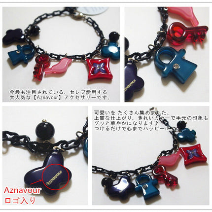 在庫処分★アズナヴール（aznavour) アズナヴール（aznavour)　ブレスレット　フラワー　動物　蝶・鳥　セルロースアセテート　スワロフスキー　レディース　アクセサリー