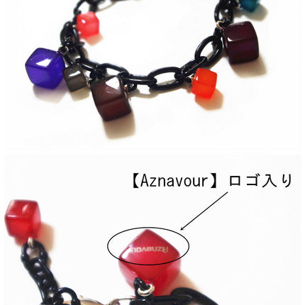 在庫処分★アズナヴール（aznavour)サイコロ　 ブレスレット　セルロースアセテート　レディースアクセサリー
