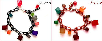 在庫処分★アズナヴール（aznavour)サイコロ　 ブレスレット　セルロースアセテート　レディースアクセサリー