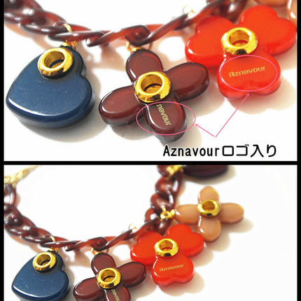 在庫処分★アズナヴール（aznavour) フラワー　四つ葉　三つ葉　ハート　ブレスレット　セルロースアセテート　レディースアクセサリー