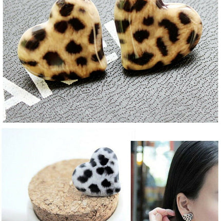 アズナヴール（aznavour)アニマル柄　豹柄　ハートピアス　レディースアクセサリー