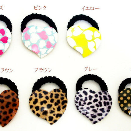 在庫処分★Aznavour　アズナヴール　アニマル柄　ヒョウ柄　ハート　ヘアゴム　ポニーテール ヘアゴム ヘアアクセサリー