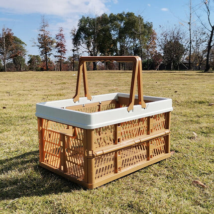 折りたたみ コンテナ カゴ Lサイズ 26L フォールディング ハンディ コンテナ 取っ手付き ショッピング 洗濯かご ランドリーバッグ 収納バスケット 脱衣かご  持ち手 省スペース 軽量  買い物かご