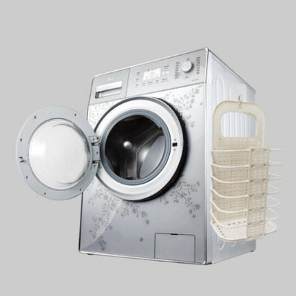 壁掛け 折りたたみカゴ Lサイズ   収納バスケット バスルーム取っ手付き  洗濯かご 汚物カゴラン 収納バスケット 脱衣かご 折りたたみランドリーバスケット 持ち手 省スペース 軽量　幅27×奥行15.5×高さ46cm