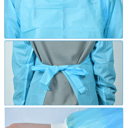 【200枚】使い捨てガウン ゴム袖 エプロン 防護服 フリーサイズ 長袖 男女兼用 防水 医療 介護用 感染症対策 使い捨て 簡易エプロン ディスポエプロン 使い捨てエプロン