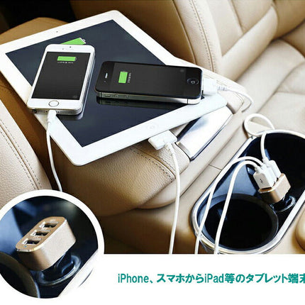 3ポートUSB同時充電 カーチャージャー 急速充電器 5色　3 Port USB Car Charger 車載充電アダプタ 2.1A + 1.0A + 1.0A 出力