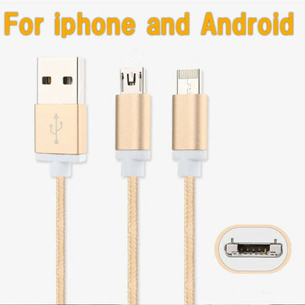 スマートフォン スマホ USBケーブル iPhone Android両用 兼用 急速充電 データ転送Apple MicroUSB充電ケーブル ナイロン 過充電防ぐ 2way IOS対応 2.4A MFI認証 断線防止 ストロングタイプ