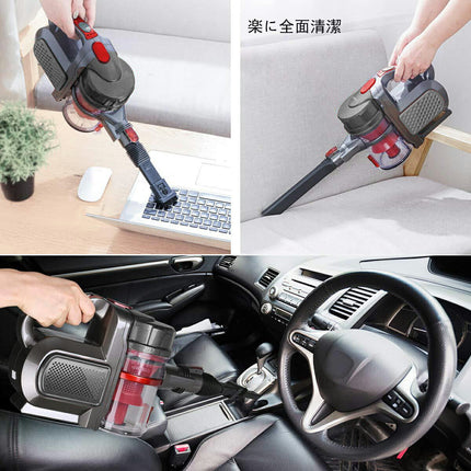 掃除機 コードレス 2in1 コードレス掃除機 LEDヘッド　サイクロン式 オラージュ 充電式 強力吸引 8000Pa 小型 コンパクト 軽量 ハンディクリーナー 車用掃除機 スティッククリーナー サイクロンクリーナー コードレスクリーナー