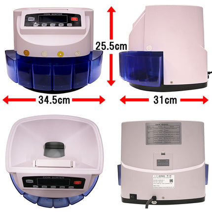 アップグレード版 新500円対応 正確率99.9％ 高精度 高速コインカウンター コインソーター 硬貨カウンター 硬貨計数機  コイン計数機 COIN COUNTER マネーカウンター 日本硬貨選別計数機  日本語表記 簡単操作 高速計数 異物検出 精密大容量 故障診断 日本語説明書