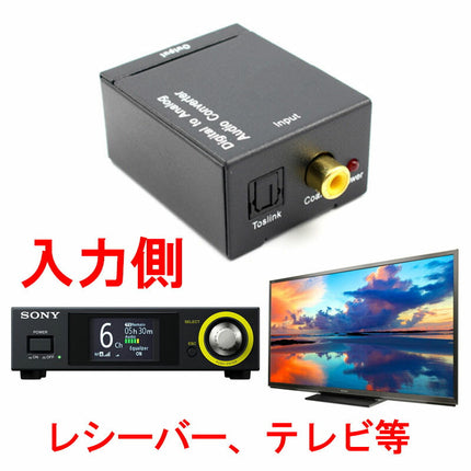 DAC digital to analog デジタル(光 同軸)→アナログ(RCA) デジタル アナログ 変換 オーディオ変換器 変換コネクター DAコンバーター 金メッキ端子 電源付き 光デジタル アナログ Digital to Analog Converter 光ファイバーケーブル ACアダプタ