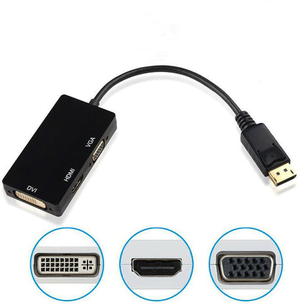 Displayport TO VGA/displayport TO DVI/displayport TO HDMI変換アダプタ DVI-displayport (DP) ディスプレイポート 変換 ケーブル DP to VGA、DVI、HDMI ディスプレイケーブル
