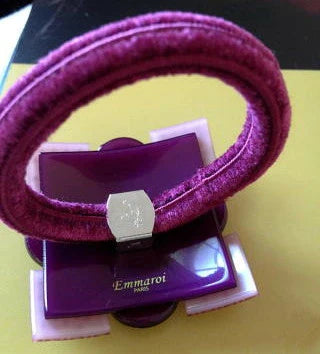 EMMAROI　スワロフスキーラインストン　キラキラ　四角　ヘアゴム　セルロースアセテート　ヘアアクセサリー