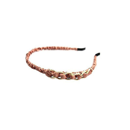 訳あり★細身　編みシュシュカチューシャ/結婚式、パーティー ヘアアクセサリー　ヘアバンド