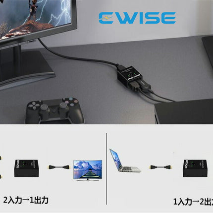 HDMI切替器 hdmi セレクター 切替 分配器 アダプタ 切替機 切り替え HDMI コネクタ テレビ hdmi ハブ スイッチャー AV切替器 分配 分岐 二股 双方向 1入力2出力 or 2入力1出力