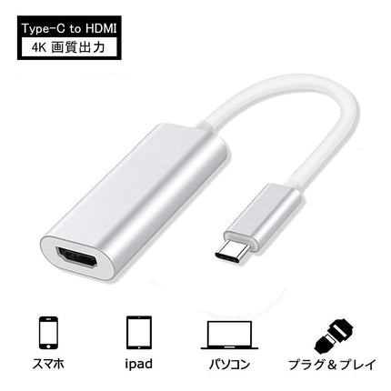 USB Type-C to HDMI 変換 アダプタ ケーブル [ 選べる2色 4K高解像度 11.5cm ] HDMI変換アダプター type c アダプター変換アダプター 変換ケーブル [ macbook pro air / chromebook / pixel / xps /  galaxy / DPAltモード対応スマホなど ] コンパクトでハイパフォーマンス