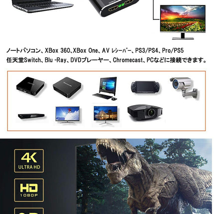 HDMI 分配器 HDMI スプリッター 1入力2出力 同時出力 HDCP2.2 4K/3D/1080P対応 設定不要 音声出力 ディスプレイ 分配器 Switch PS3 PS4 PS5 HDTV DVD Xbox TV Stick ディスプレイ プロジェクターなど対応 1入力 2出力 同時 拡張機能あり