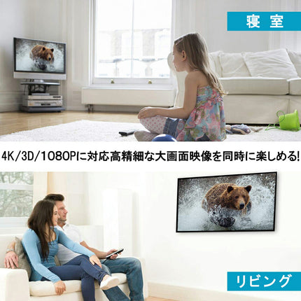 HDMI 分配器 HDMI スプリッター 1入力2出力 同時出力 HDCP2.2 4K/3D/1080P対応 設定不要 音声出力 ディスプレイ 分配器 Switch PS3 PS4 PS5 HDTV DVD Xbox TV Stick ディスプレイ プロジェクターなど対応 1入力 2出力 同時 拡張機能あり