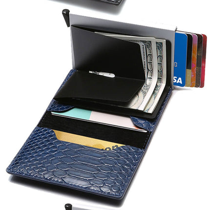 マイナンバーカード ケース カードケース 男女兼用 メンズ レディース カード入れ マネークリップ 付き 定期入れ 免許証入れ スキミング防止 アルミニウム PUレザー 三つ折り 薄型 大容量　EWISE