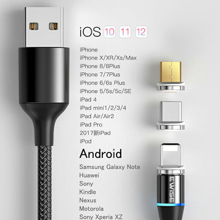 12代 3in1 マグネット充電ケーブル 1m 急速充電 マグネット 端子 スマホ 充電器 コネクタ iPhone13 アンドロイド マルチ 充電 ライトニング タイプc type-c microUSB 変換コネクタ